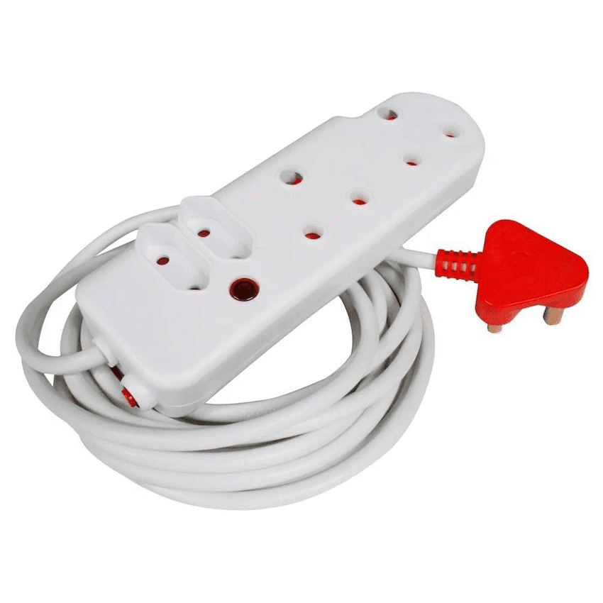 Ellies 4 Way Medium Surge Extension Lead -5M 2