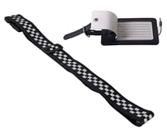 Checkered Luggage Strap & Tag 2