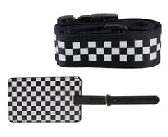 Checkered Luggage Strap & Tag 3