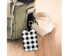 Checkered Luggage Strap & Tag 7