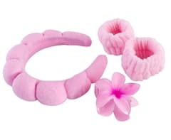 Spa Headband, Wristband & Hair Clip Set 2