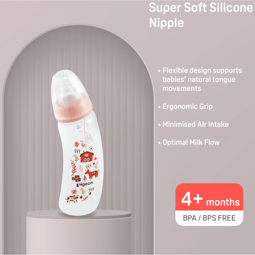 PIGEON FLEXIBLE CURVE BOTTLE 250ML - FARM 2