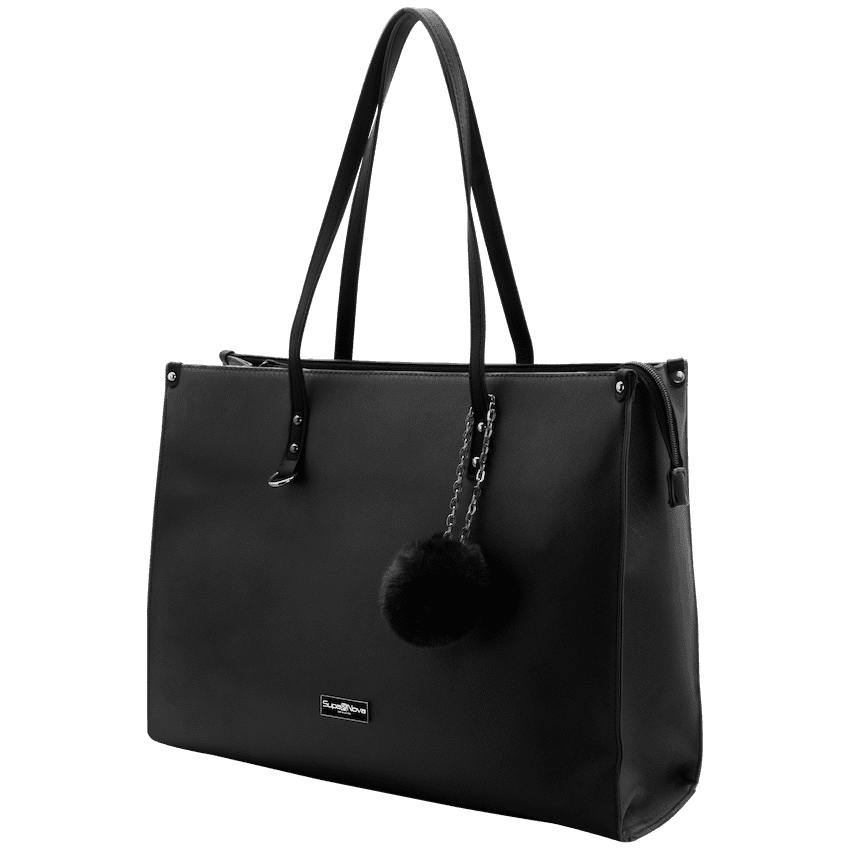 Supanova Pompom Ladies Laptop Bag - Black 2