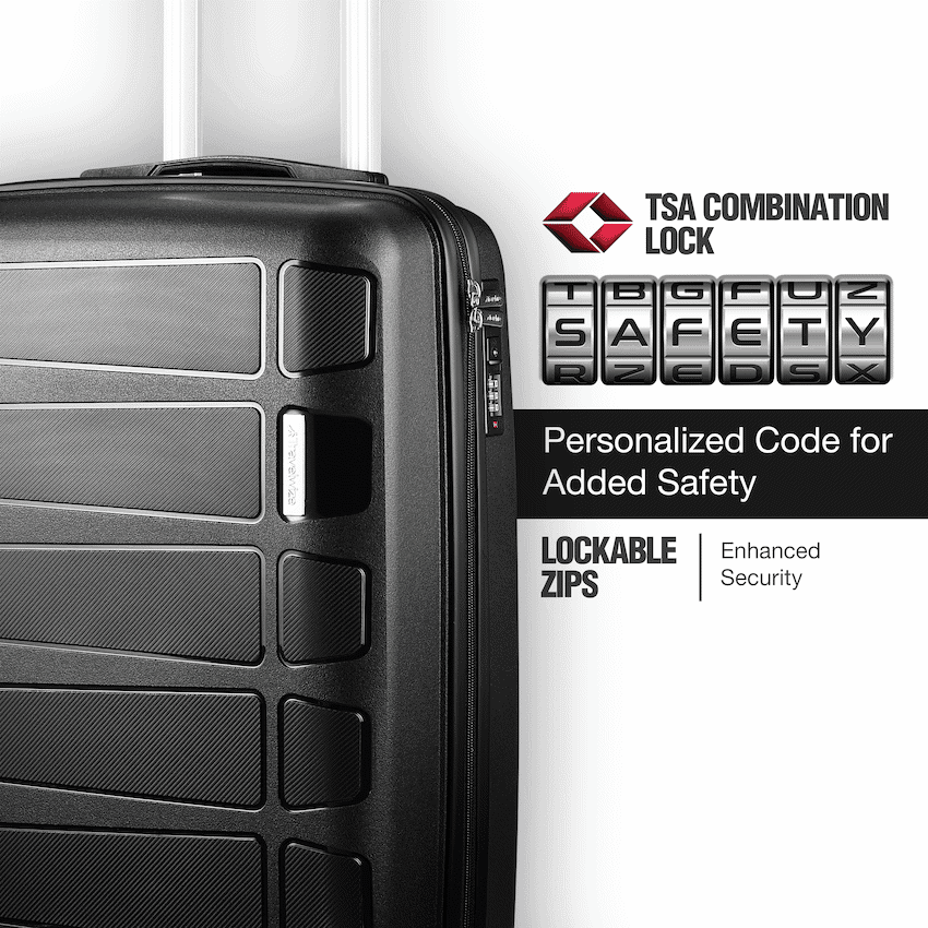 Travelwize Tourer PP 3Pc 4-wheel Spinner Luggage Set Black 3