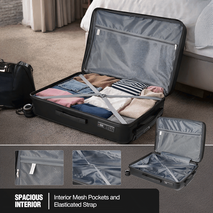 Travelwize Tourer PP 3Pc 4-wheel Spinner Luggage Set Black 6