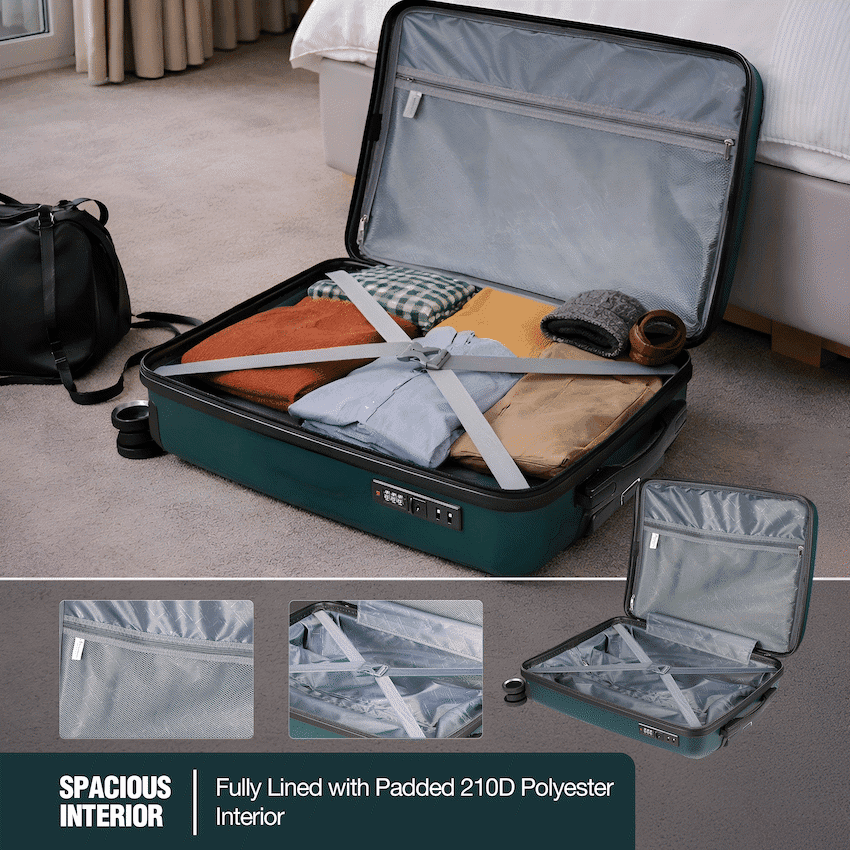 Travelwize Tourer PP 3Pc 4-wheel Spinner Luggage Set Petrol 7