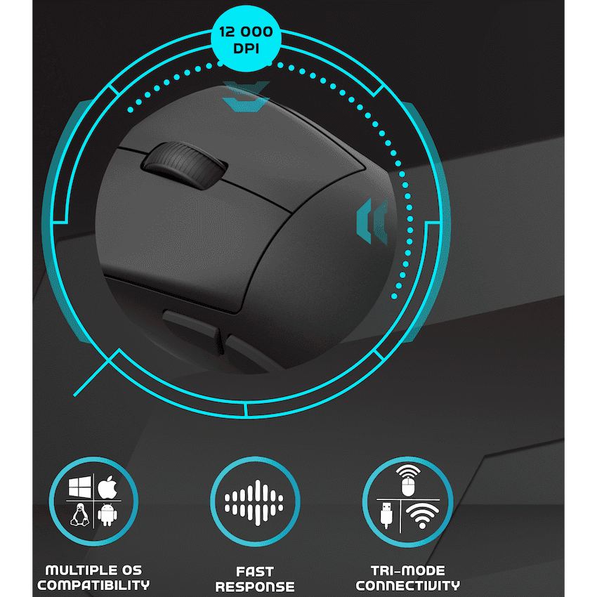 Volkano gaming Arc SL Lightweight Rechargeable multimode Gaming Mouse - Black 4