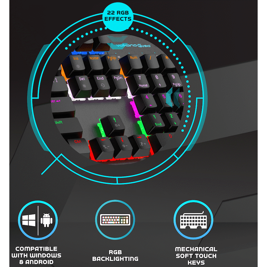 Volkano Gaming Phantom X1 Wired Mechanical keyboard with RGB lighting 4