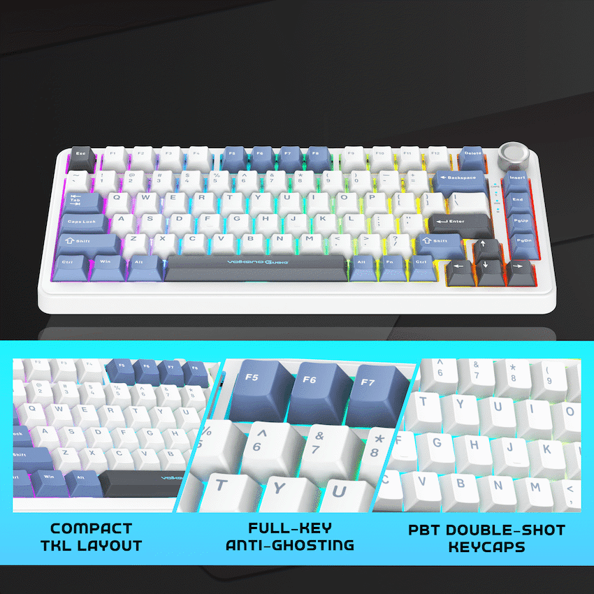 Volkano Gaming Phantom X2  TKL Mechanical Tri-Mode Wireless Keyboard 3