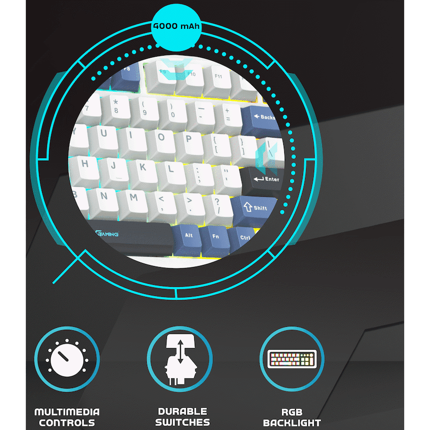Volkano Gaming Phantom X2  TKL Mechanical Tri-Mode Wireless Keyboard 6
