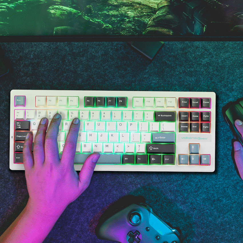 Volkano Gaming Obsidian X1 TKL Mechanical Tri-mode keyboard with Red switches 5