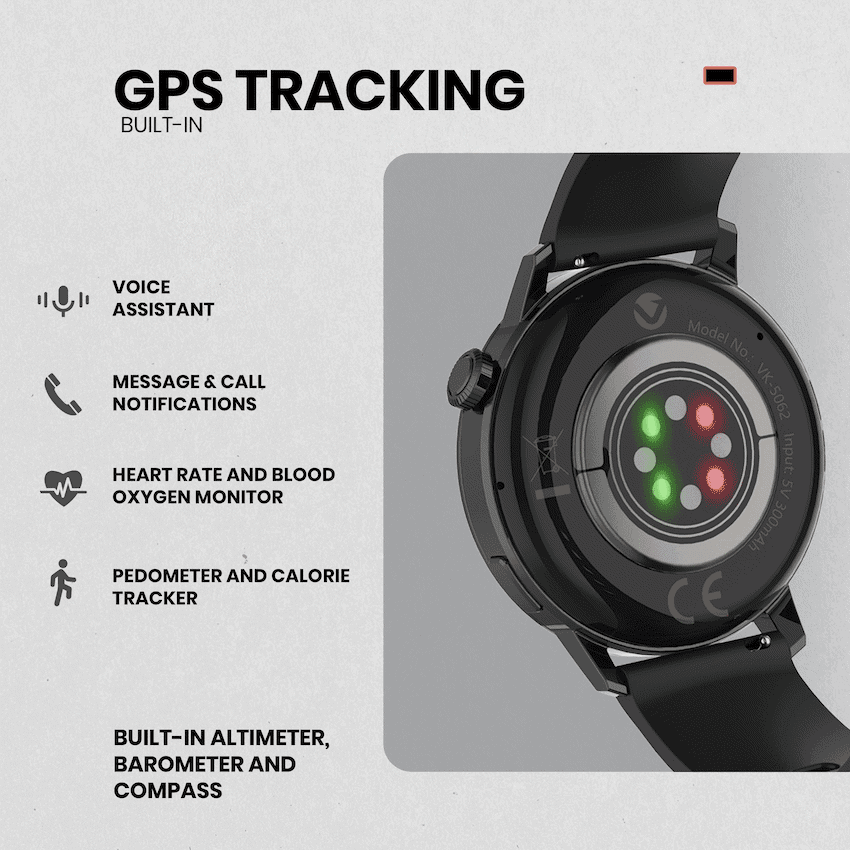 Volkano Orion Series Unisex GPS Watch - Black 6