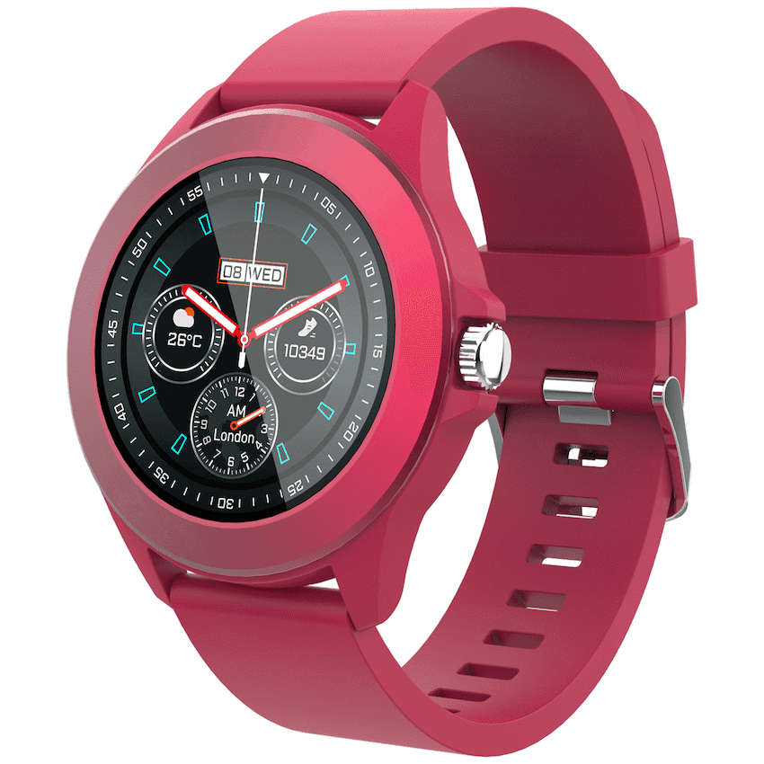 Volkano Splash Series Round Smartwatch - Red 3