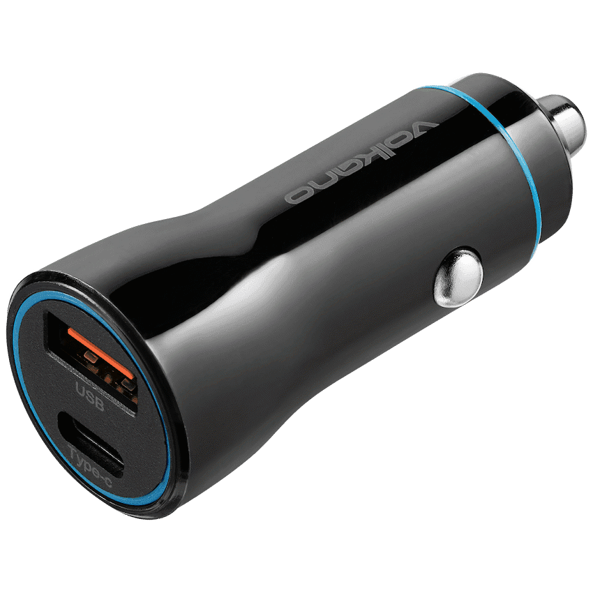 Volkano Cruise Series Car Charger with P.D. and USB Q.C. 2