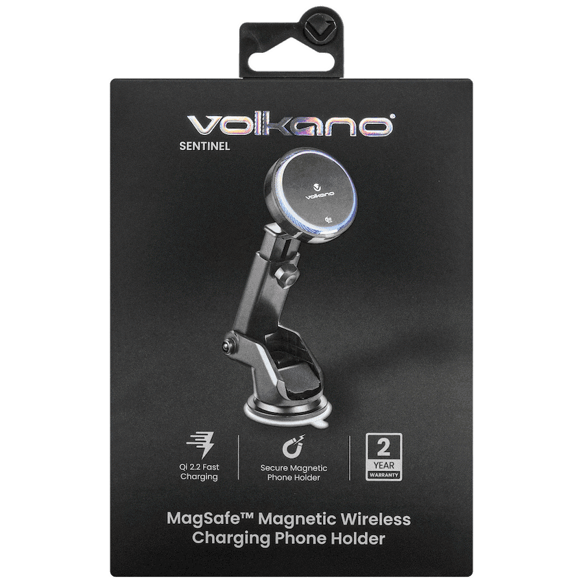 Volkano Sentinel Series Qi2.2 Magnetic Wireless Charging Car Dash Mount Phone Holder - Black 10