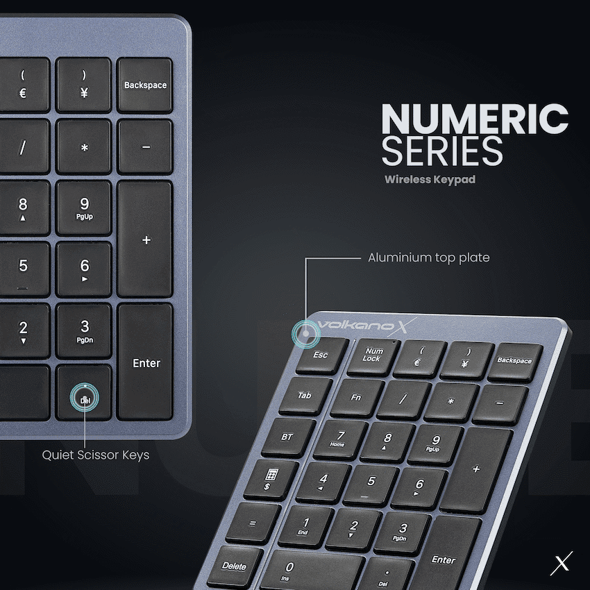 Volkano X Numeric Series Keypad With Scissor keys - Black 6