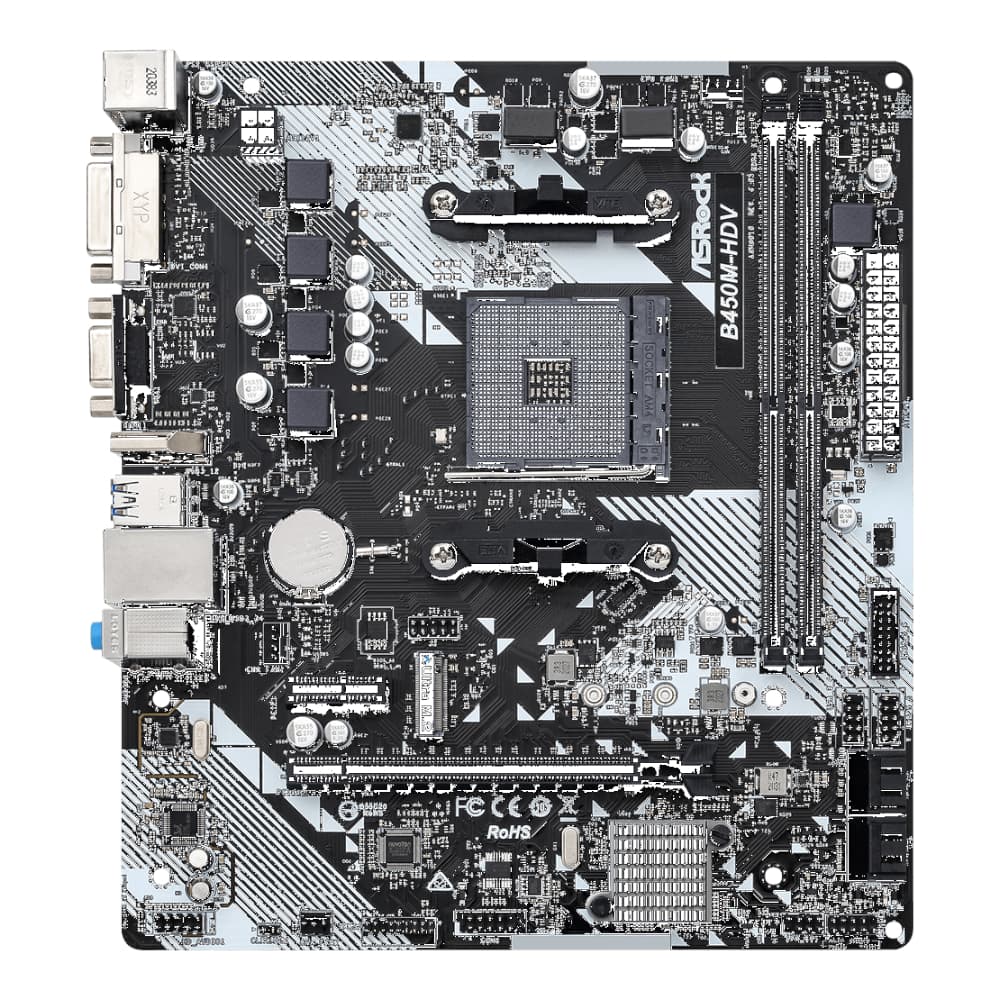 ASRock B450M-HDV R4.0 AMD AM4 M-ATX Motherboard 2