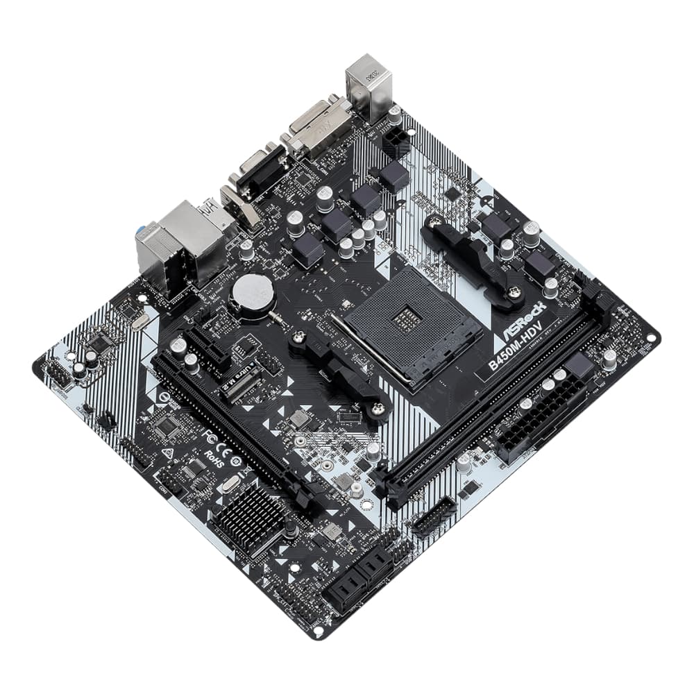 ASRock B450M-HDV R4.0 AMD AM4 M-ATX Motherboard 3