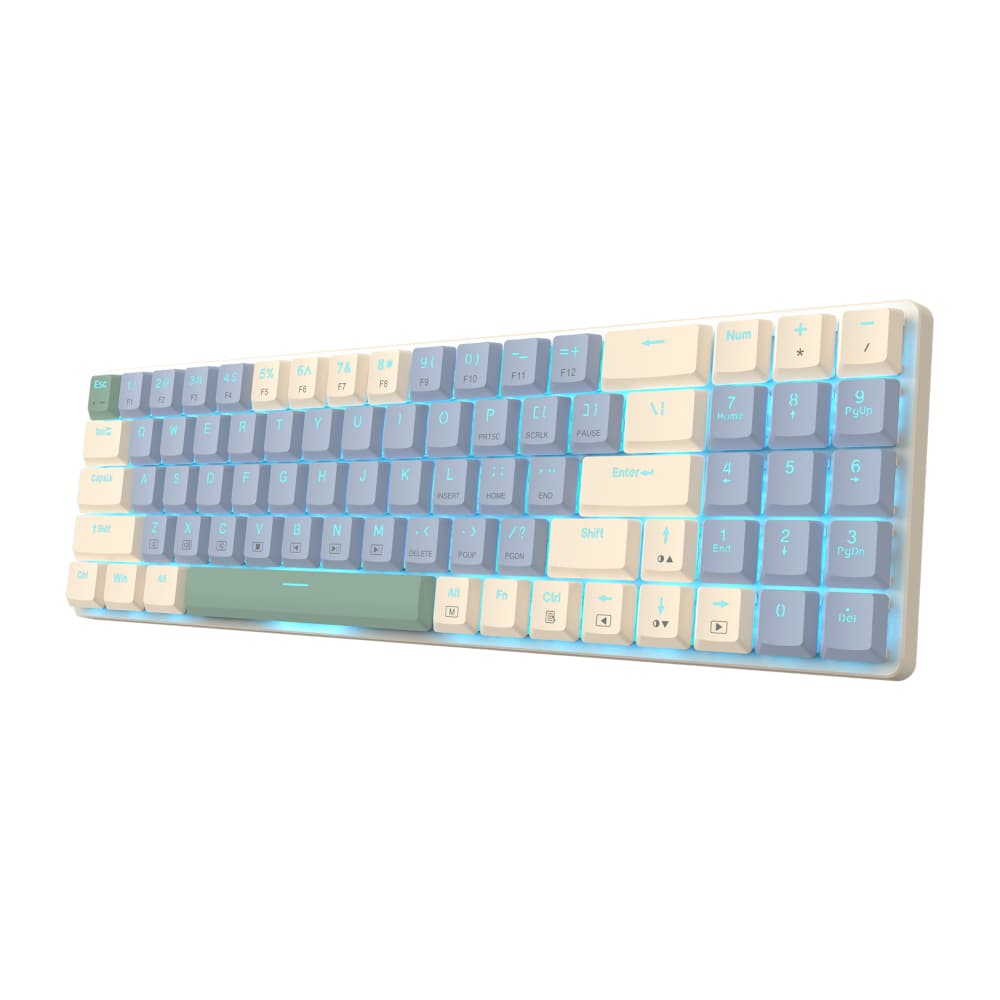 Redragon BS8772 Wireless Keyboard and Mouse Combo - Cream/Blue 5