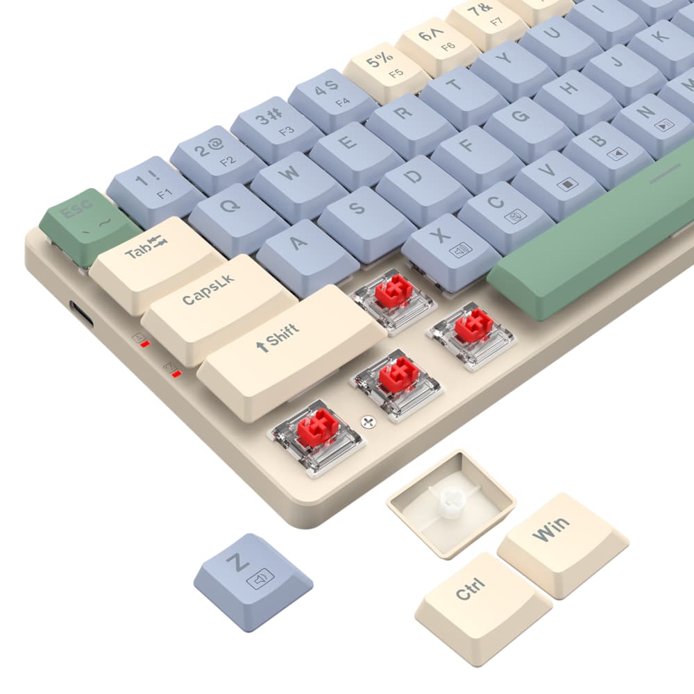 Redragon BS8772 Wireless Keyboard and Mouse Combo - Cream/Blue 6
