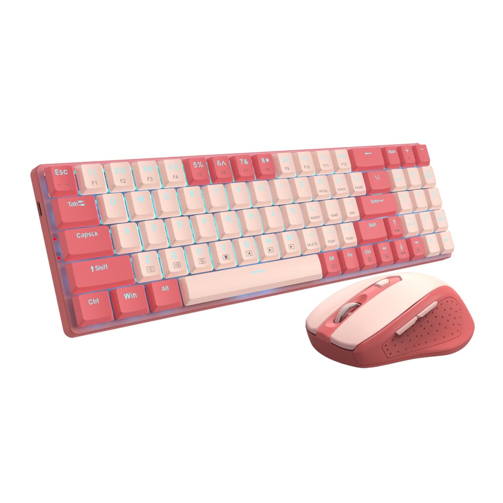 Redragon BS8772 Wireless Keyboard and Mouse Combo - Red/Pink 4