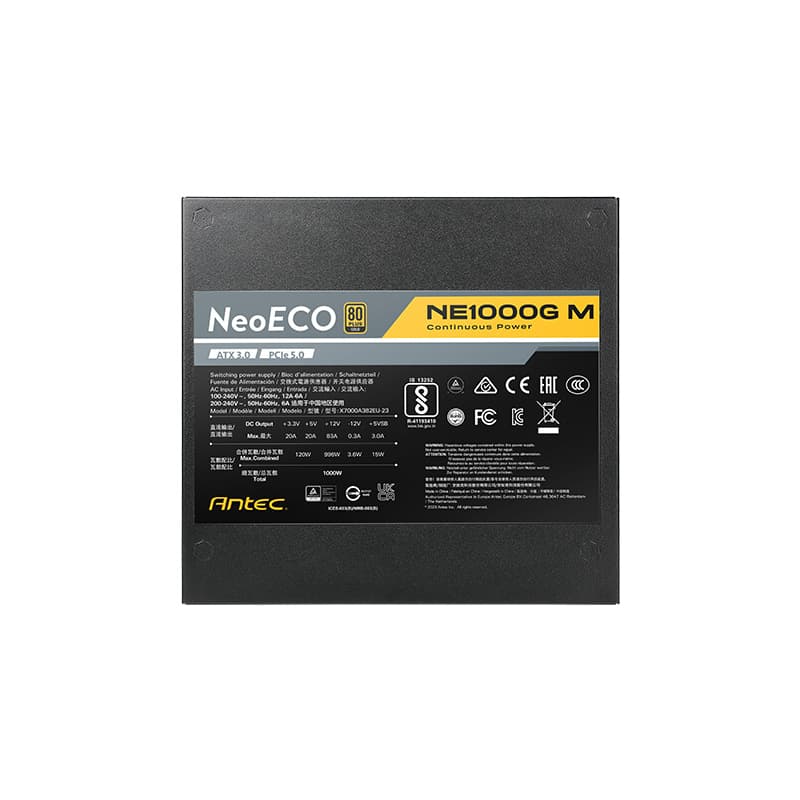 Antec NeoEco Series 1000W GEN5 80 Plus Gold Fully Modular 9