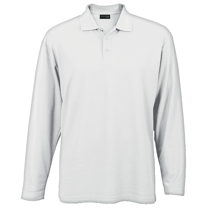 175g Pique Knit Long Sleeve Golfer Mens 3