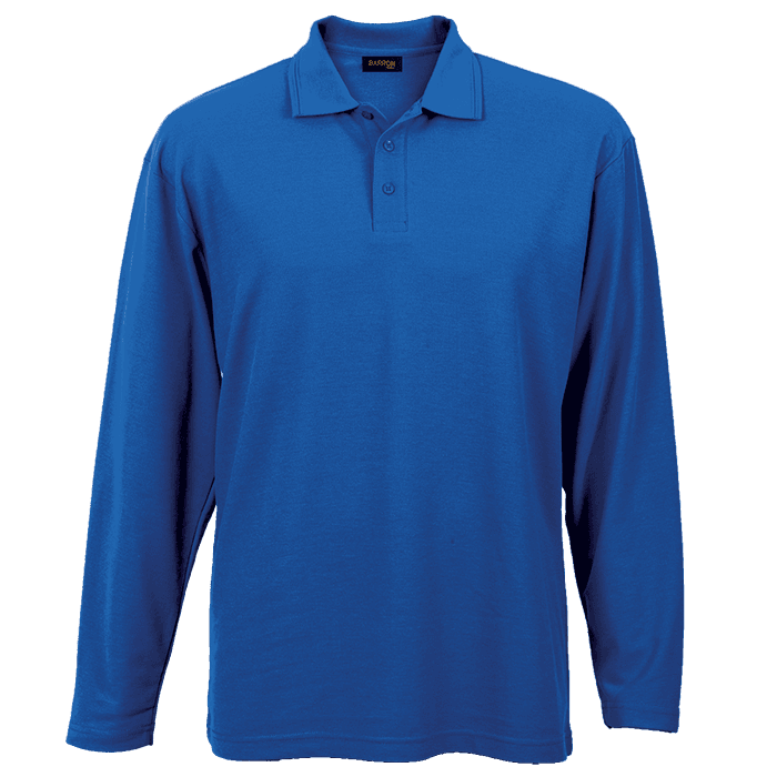 175g Pique Knit Long Sleeve Golfer Mens 6
