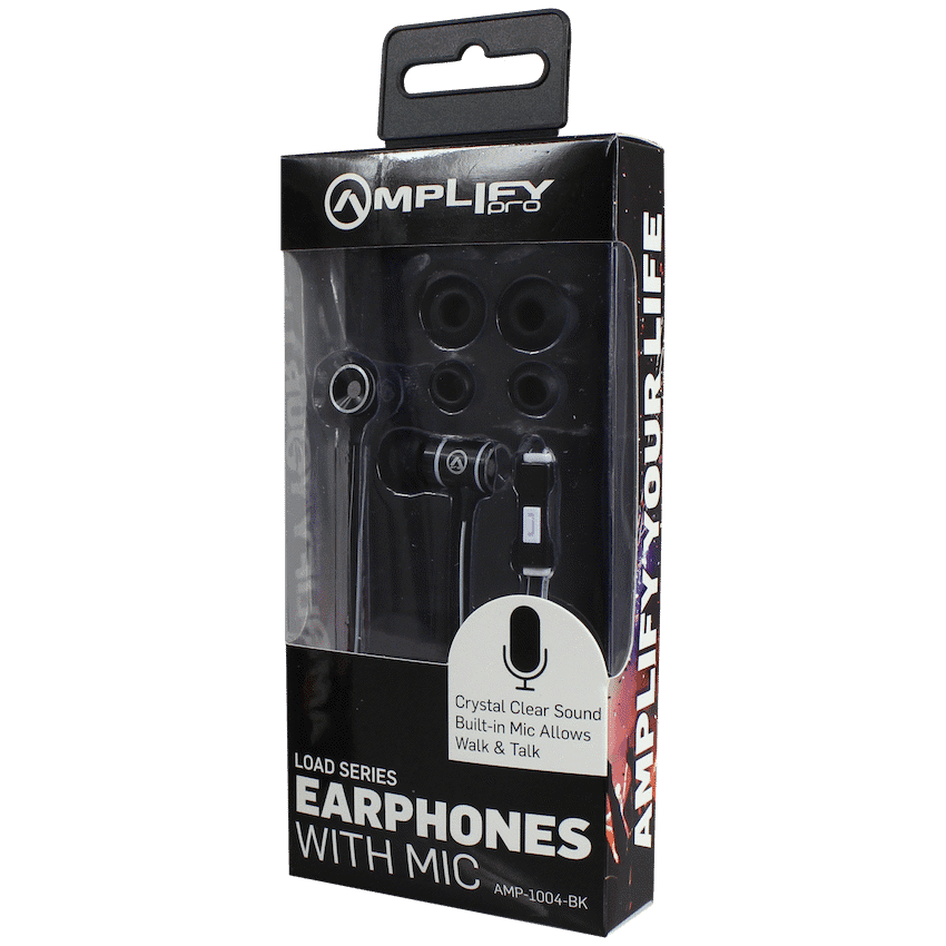 Amplify Load Series Earphones with Mic - Black 2