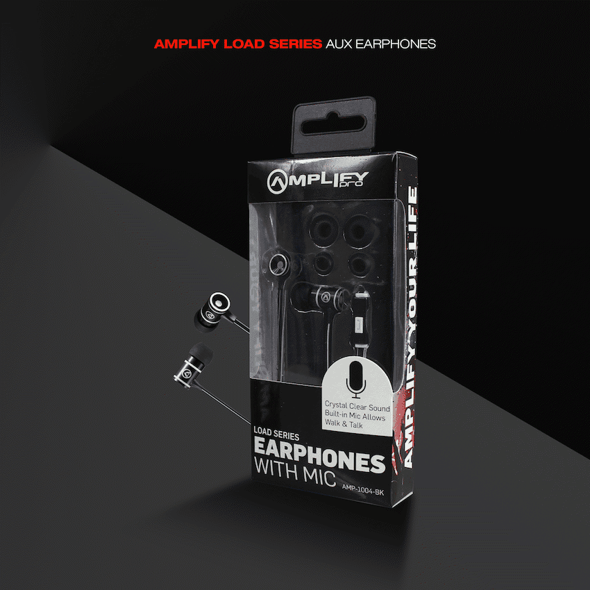 Amplify Load Series Earphones with Mic - Black 7