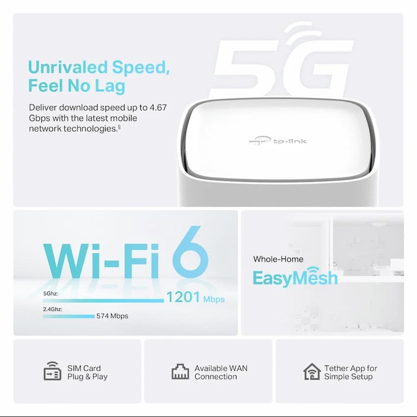 TP-Link Archer NX200 5G AX1800 Wireless Dual-Band Gigabit Router 4