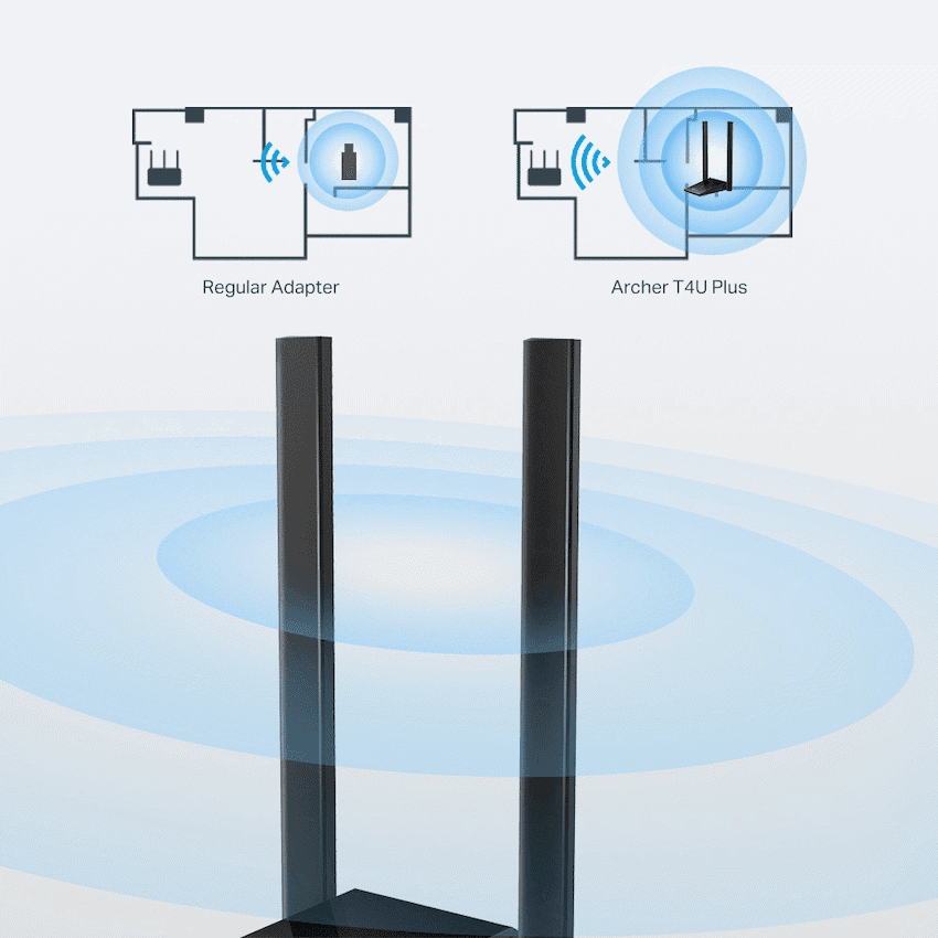 TP-Link Archer T4U Plus AC1300 Dual Antennas High-Gain Wireless USB Adapter 6
