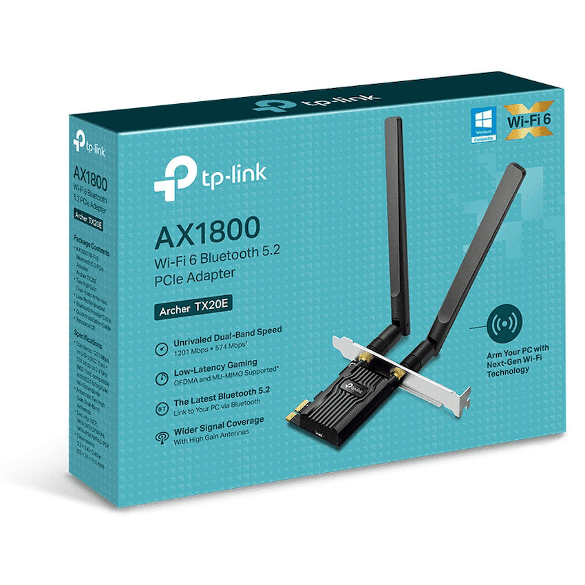 TP-Link Archer TX20E AX1800 Wi-Fi 6 Bluetooth 5.2 PCIe Adapter 2
