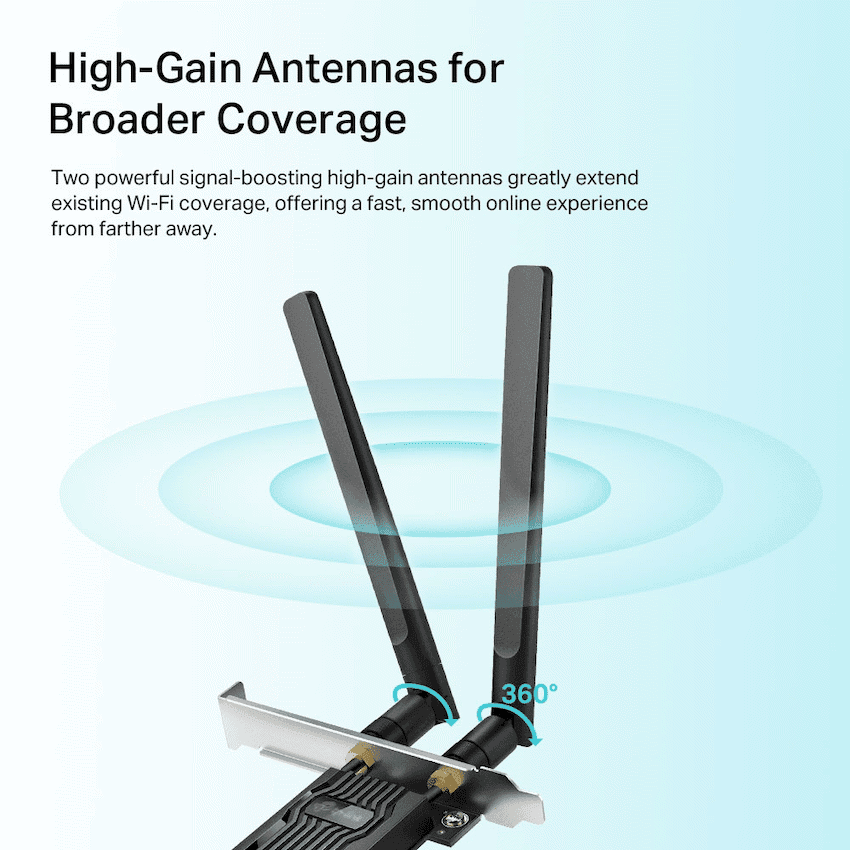 TP-Link Archer TX20E AX1800 Wi-Fi 6 Bluetooth 5.2 PCIe Adapter 4