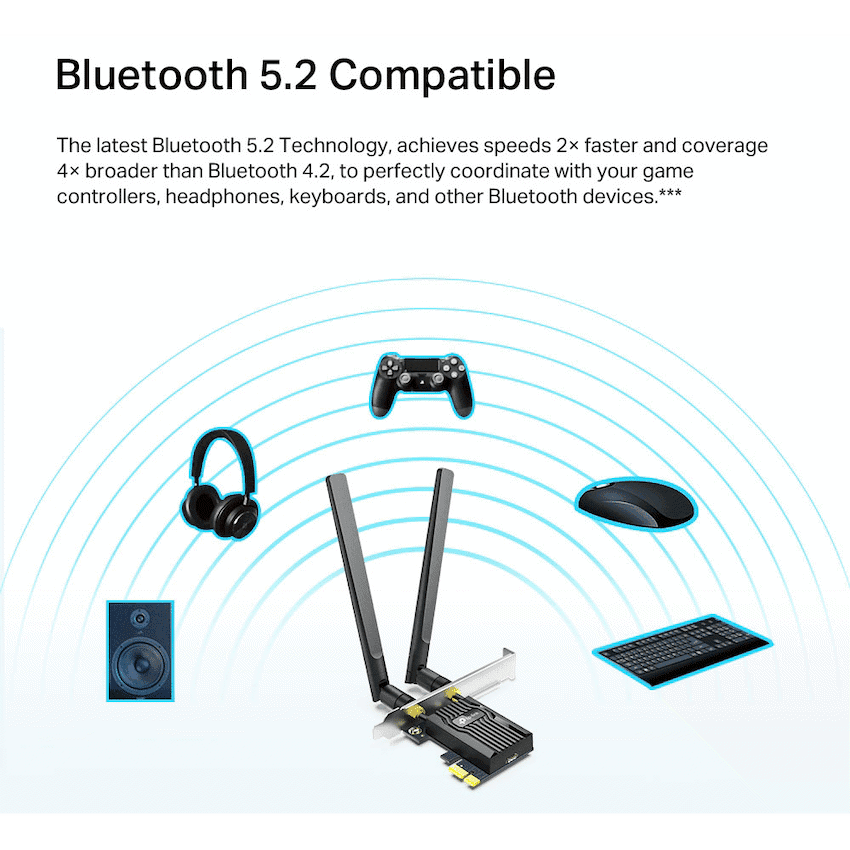 TP-Link Archer TX20E AX1800 Wi-Fi 6 Bluetooth 5.2 PCIe Adapter 5