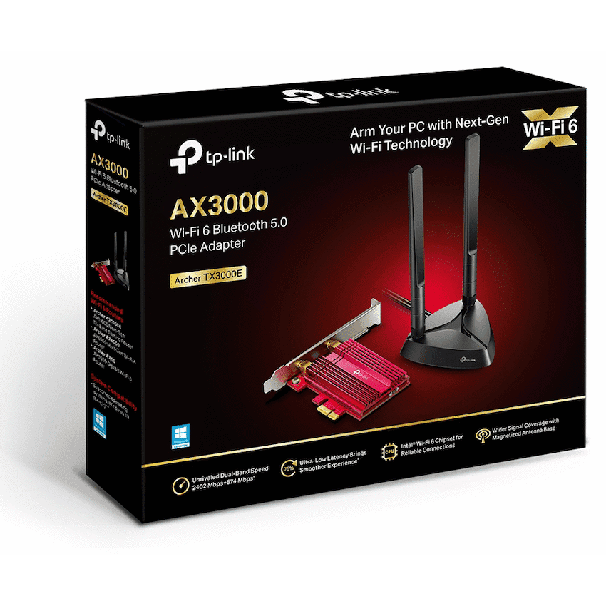 TP-Link Archer TX3000E AX3000 Wi-Fi 6 Bluetooth 5.0 PCI Express Adapter 3