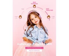 Mpow Che 1 Kids Wired Headset (Pink) 3