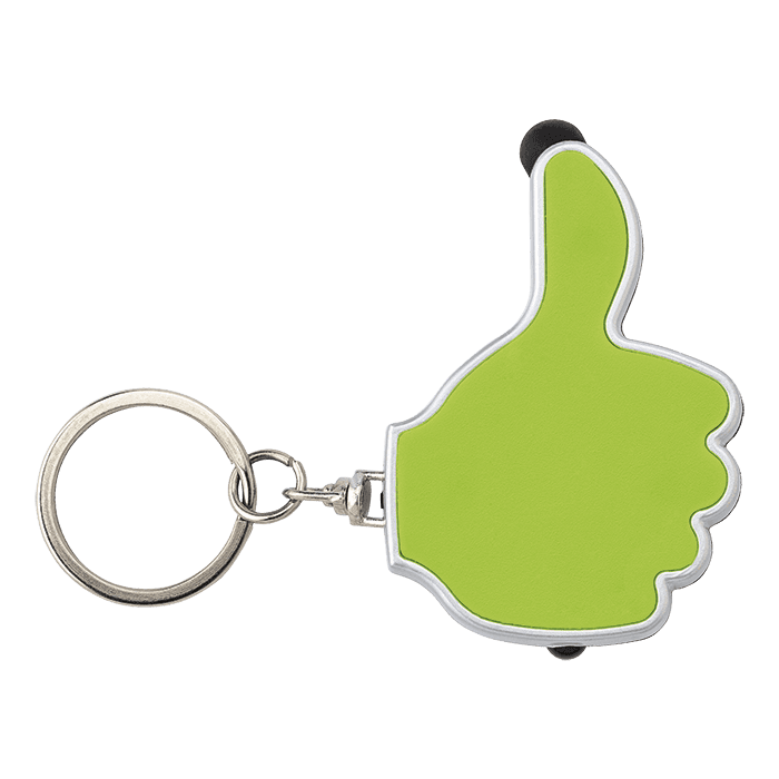 3 in 1 Thumbs Up Keychain with Stylus and LED Light