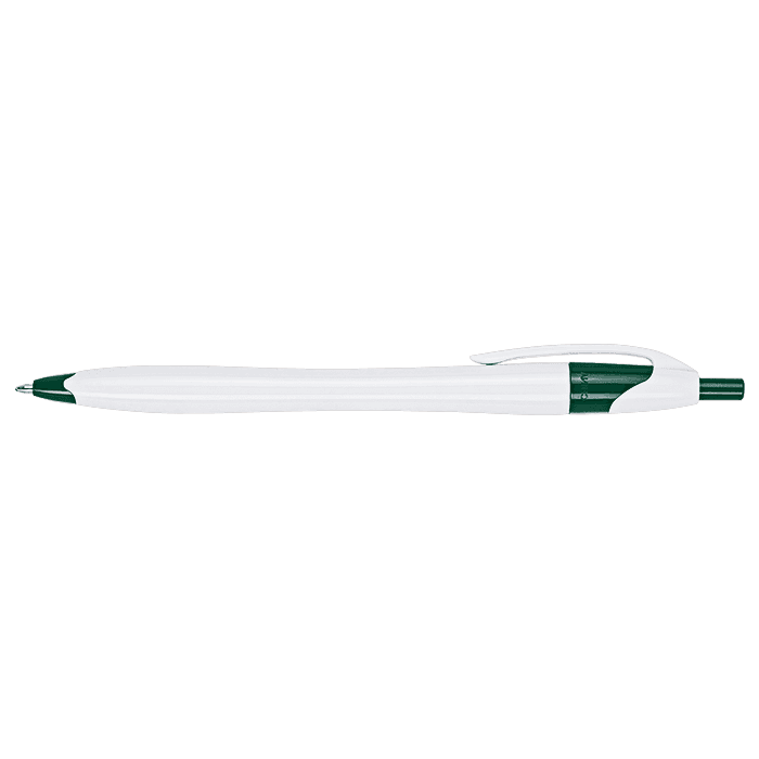 Slim White Barrel Ballpoint Pen 2