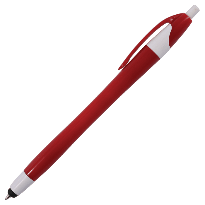 Slim Coloured Barrel Ballpoint Pen with Stylus 2