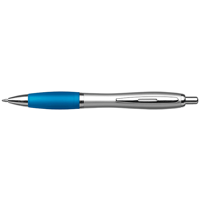 Silver Barrel Curved Design Ballpoint Pen 4