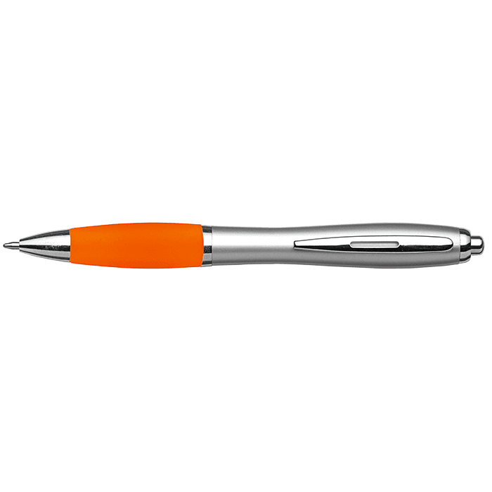 Silver Barrel Curved Design Ballpoint Pen 8