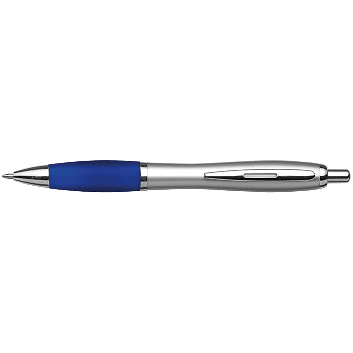 Silver Barrel Curved Design Ballpoint Pen 9