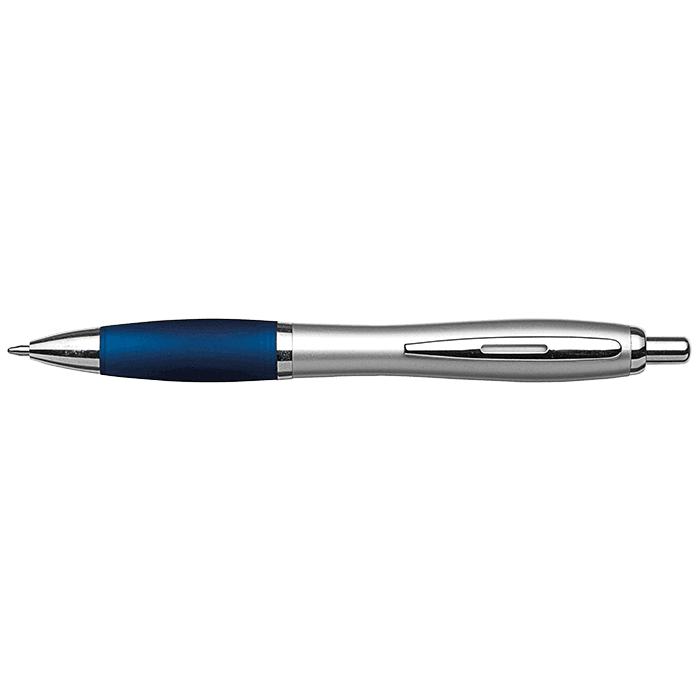 Silver Barrel Curved Design Ballpoint Pen 10