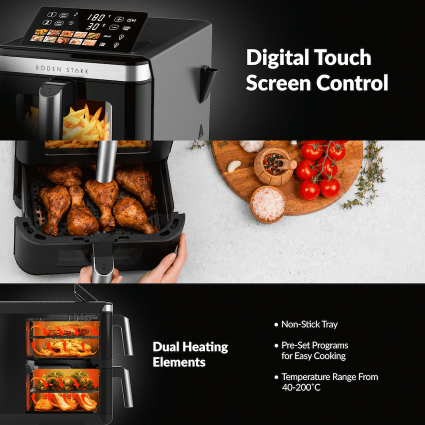 Boden Stark Double Stack Air Fryer - Black 4