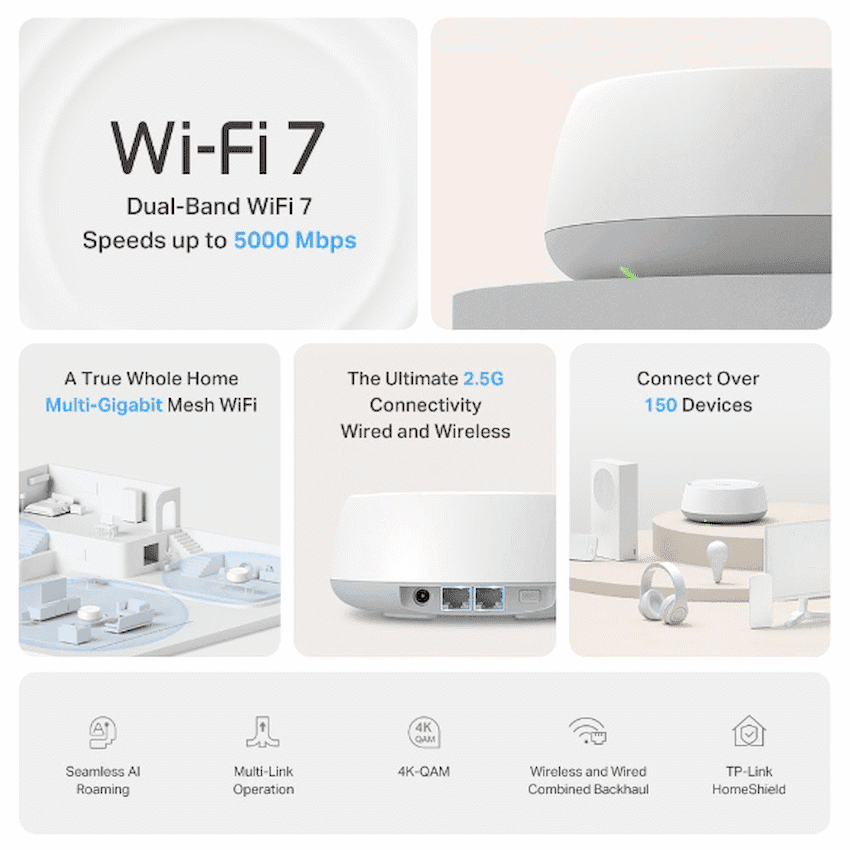 TP-Link Deco BE25 (2-Pack) BE3600 Whole Home Mesh Wi-Fi 7 System 3