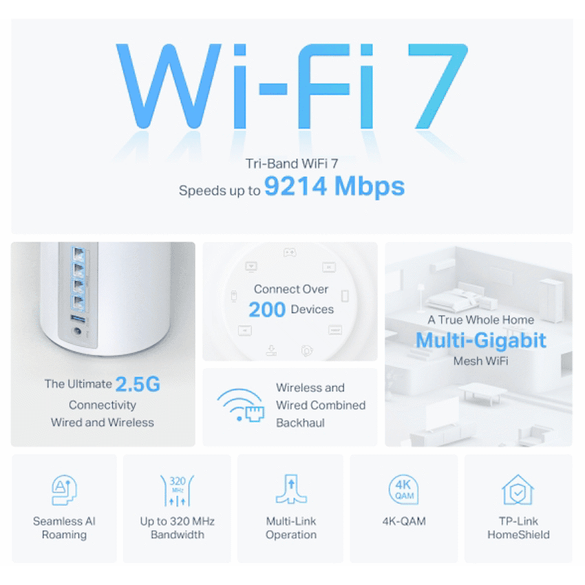 TP-Link Deco BE65 (3-Pack) BE9300 Whole Home Mesh Wi-Fi 7 System 4