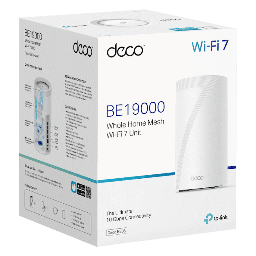 TP-Link Deco BE85 (1-Pack) BE19000 Tri-Band Whole Home Mesh Wi-Fi 7 System 3