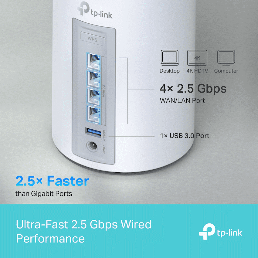 TP-Link Deco BE85 (2-Pack) BE19000 Tri-Band Whole Home Mesh Wi-Fi 7 System 6