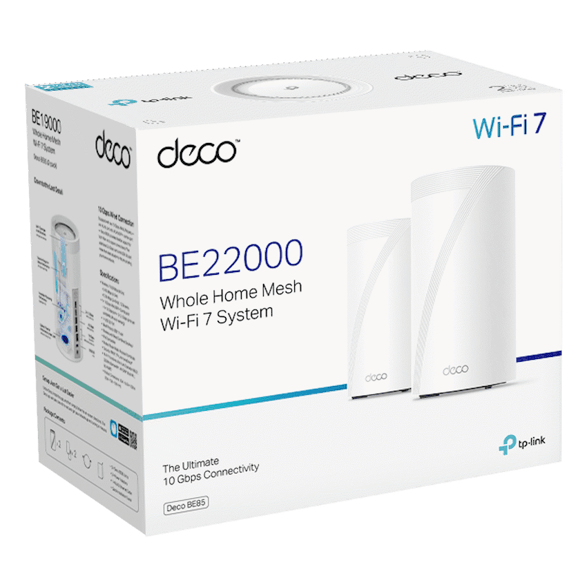 TP-Link Deco BE85 (2-Pack) BE19000 Tri-Band Whole Home Mesh Wi-Fi 7 System 9